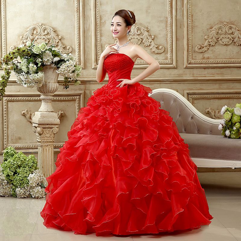 Robe Princesse Mariage Rouge Flash ...