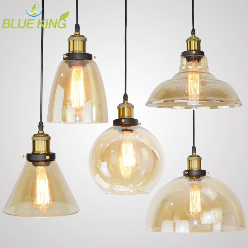 Vintage Pendant Lights Retro Glass Hang Lamp Russia Loft Lamparas Modern Kitchen Dining Bedroom Lampshades Lighting Res 6 Styles
