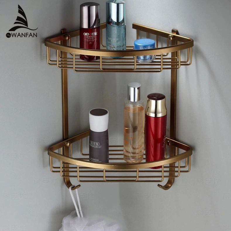 Badezimmer Regale 2 Schicht Antiken Metall Dusche Ecke Regal Wandhalterung Shampoo Lagerregal Rack Bad Korb Halter MJ-7011 Badezimmer Regale 2 Schicht Antiken Metall Dusche Ecke Regal Wandhalterung Shampoo Lagerregal Rack Bad Korb Halter MJ-7011