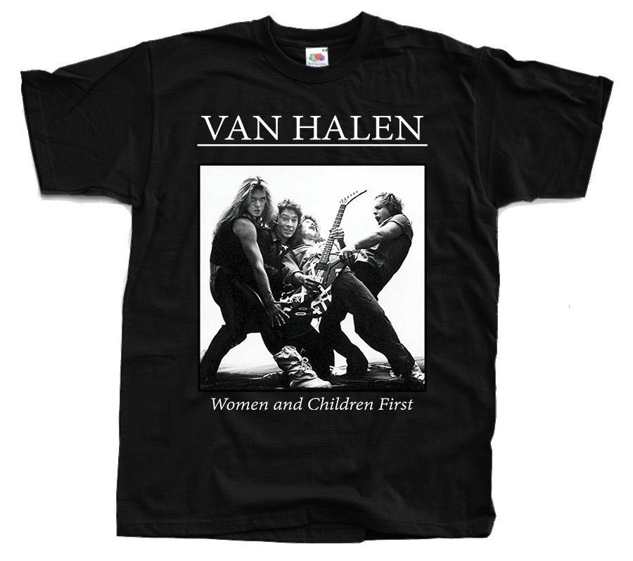 VAN HALEN Women And Children First T Shirt Black S 5XL VAN HALEN Women And Children First T Shirt Black S 5XL