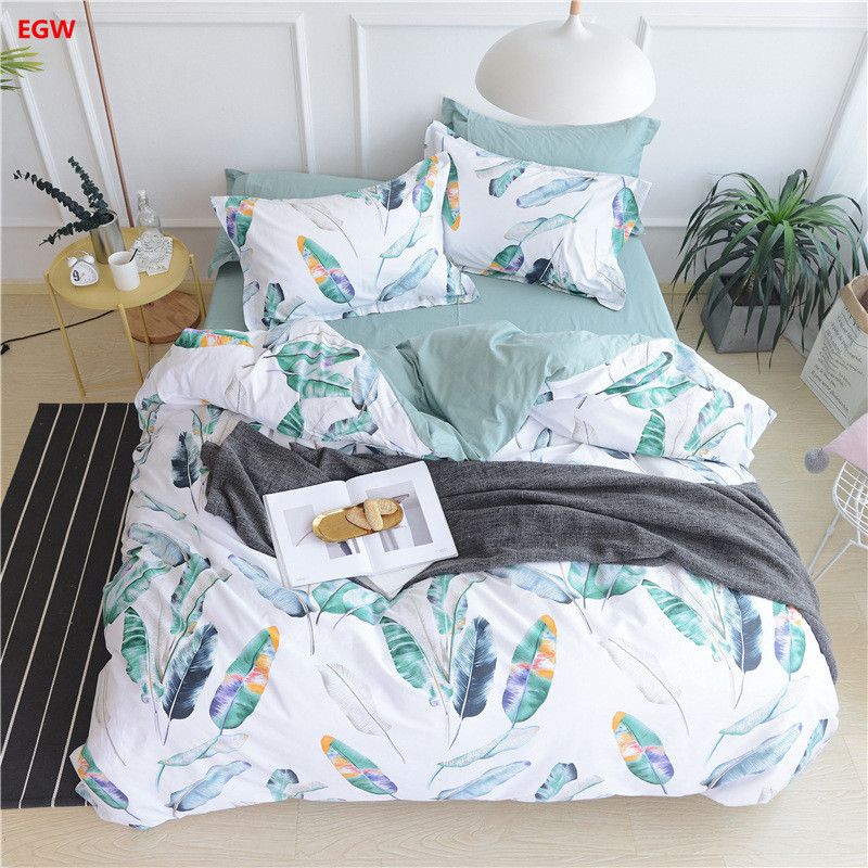 Home Textile Fresh Leaf Bedding Set Nordic Style 100 Cotton Daisy Home Textile Fresh Leaf Bedding Set Nordic Style 100 Cotton Daisy Duvet Cover Bed Sheet King Queen Size Linen Twin Sets Brown
