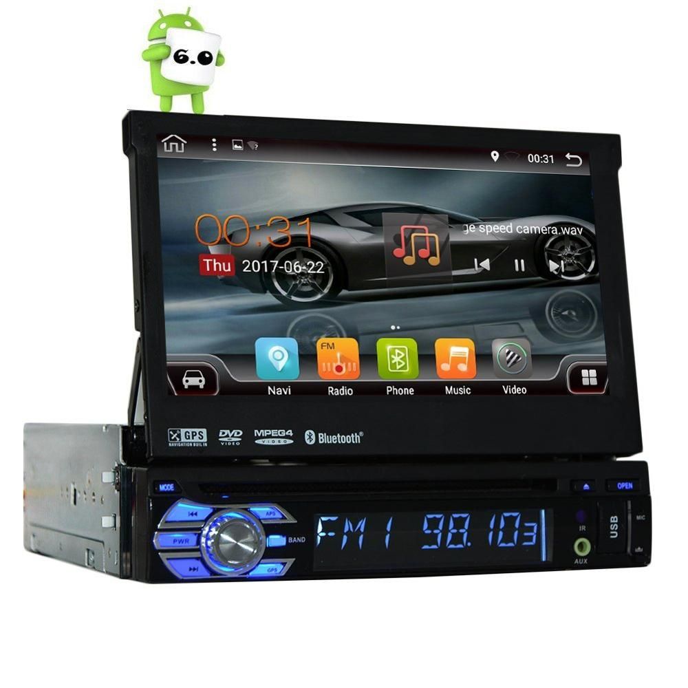 Quad Core Android 6.0 Single Din 7 Universal Touch Screen Car DVD Player Autoradio GPS Auto Radio Stereo Car Audio BT SD WIFI A Dvd Player A Portable Dvd ...