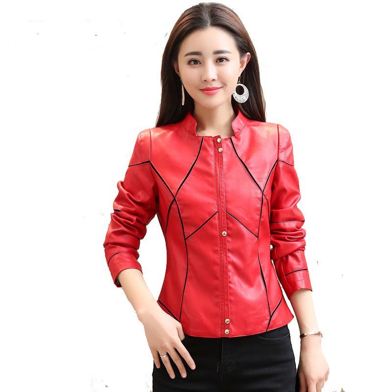 2018 Women Leather Coat Female Slim Short Jacket S 2018 Women Leather Coat Female Slim Short Jacket S Outerwear Y Black Stripes Las From Lili880827 45 09 Dhgate Com