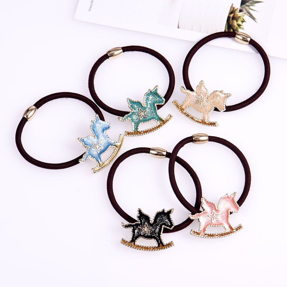 2018 Fashion Women Wooden Horse Rivca Elegant Hair Bands Ponytail 2018 Fashion Women Wooden Horse Rivca Elegant Hair Bands Ponytail Holder Delicate Tie Rubber Girl Band Headband Accessories From Cukojew