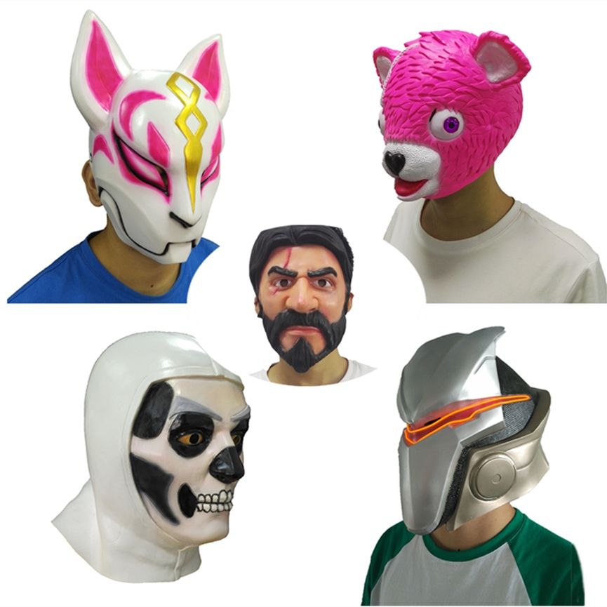 Fortnite Latex Mask Cuddle Team Leader Mask Cosplay Funny Animal - fortnite latex mask cuddle team leader mask cosplay funny animal pink bear john wick reaper replica masks halloween party props halloween venetian masks
