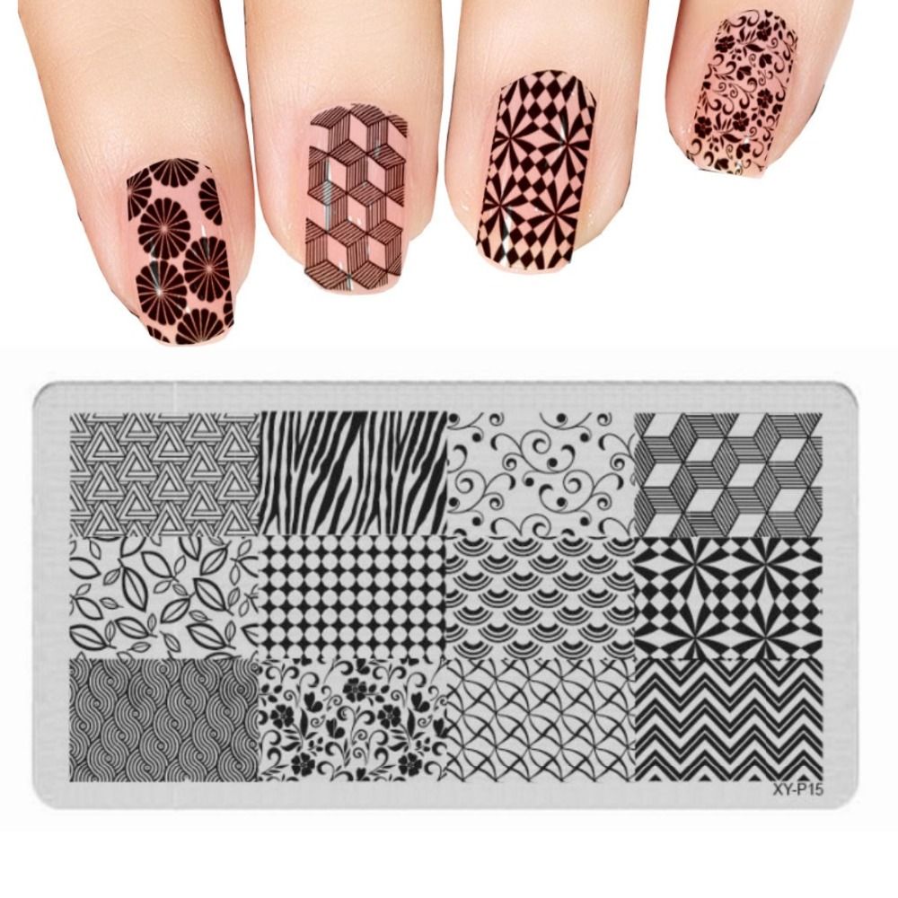 Wholesale Nail Art Templates 3d Luxury Grid Mosaic Heart Pattern