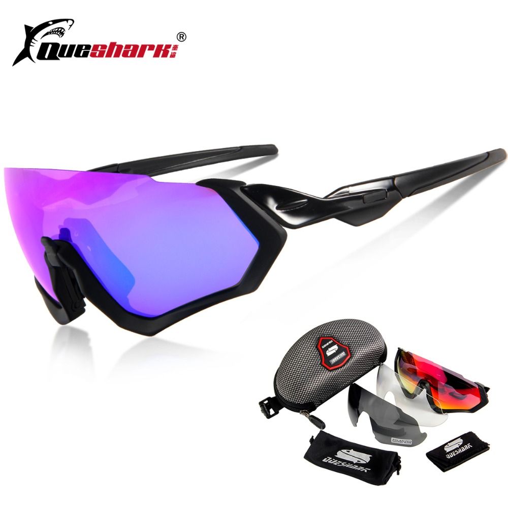 Queshark Occhiali da Ciclismo Polarizzati con 3 Lenti Intercambiabili per  Uomo Donna UV 400 Ciclismo Sport e tempo libero berjaya.edu.my