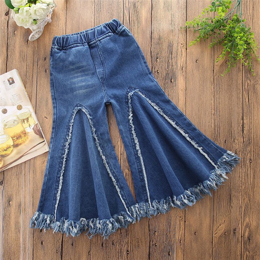 2018 New Children Clothing Size 1 10 Yrs Old Girls Bell Bottomed Pants ...