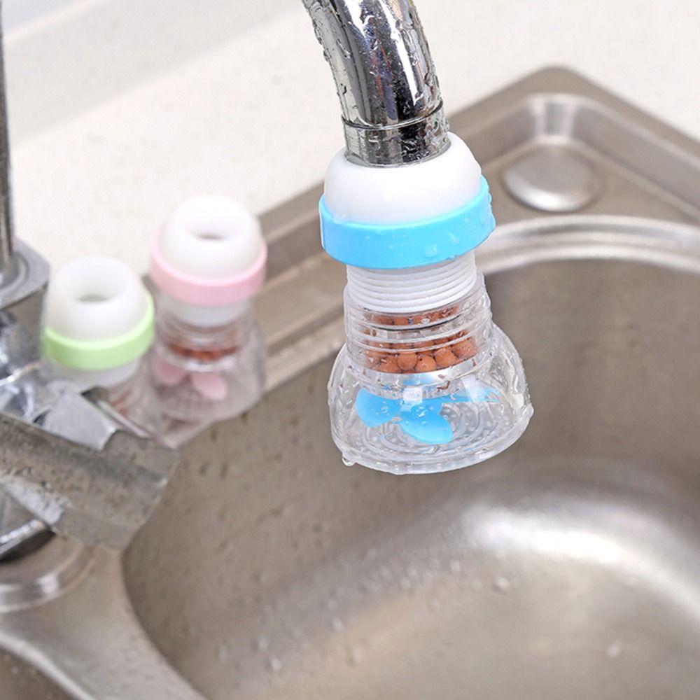 360 Degree Home Rotatable Water Bubbler Swivel Head Saving Faucet Aerator Nozzle Tap Adapter Device With Activated Carbon
