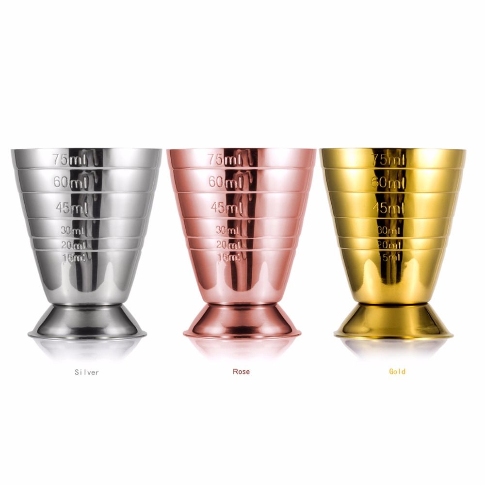 2021 Bar Cocktail Jigger Three Scales Coffee Measuring Jigger Wine Cup Stainless Steel Practical
