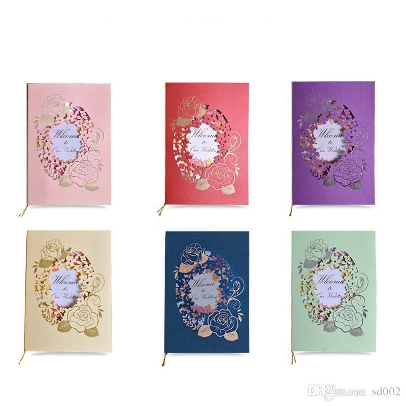 yellow wedding invitations card multi colors flower laser cut invitation card diy