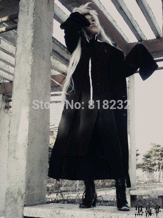 Cosplay Costume Black Butler Kuroshitsuji Undertaker Outwear Coat
