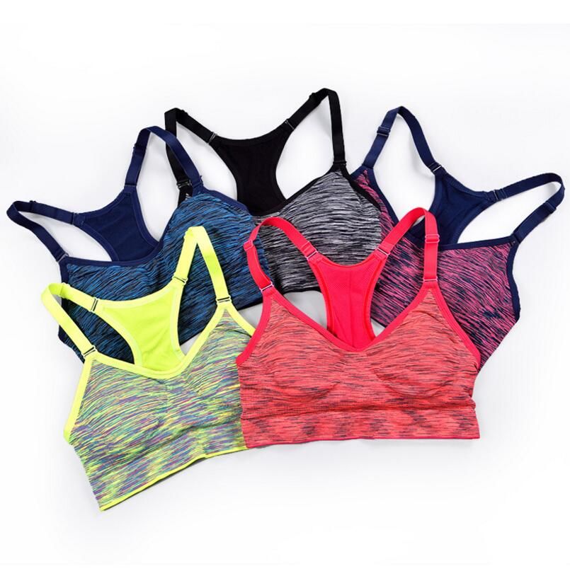bright colored sports bras