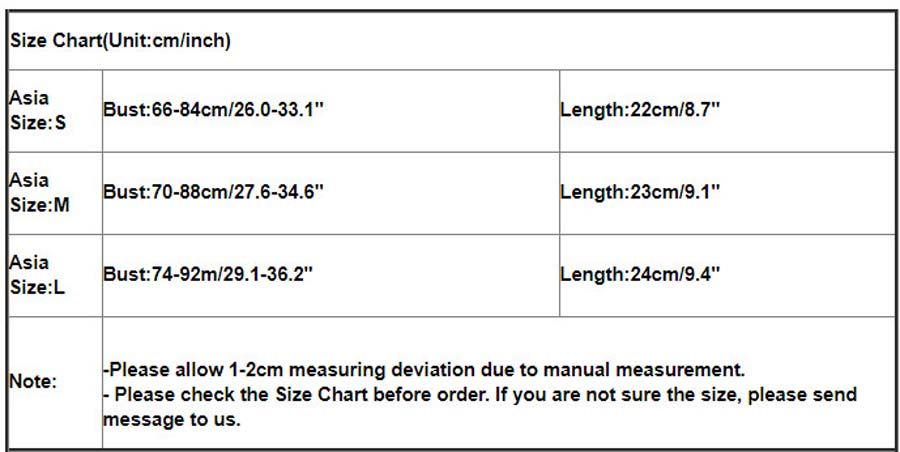 Elastic Size Chart