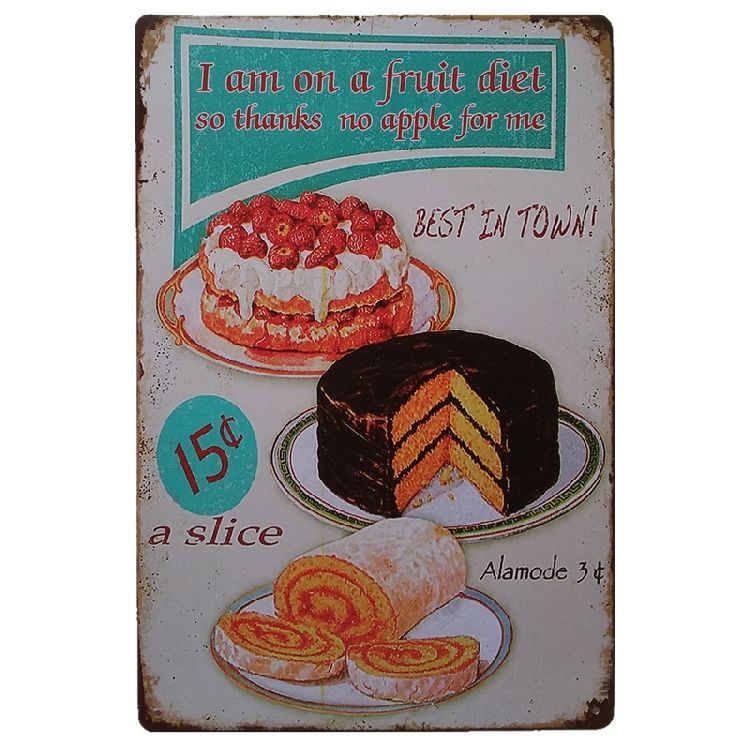 2018 Cake Bakery Apple Pie Vintage Metal Signs Home Decor Cafe Bar 2018 Cake Bakery Apple Pie Vintage Metal Signs Home Decor Cafe Bar Decoration Plaque Pub Decorative Wall Art Plates Tin Sign Retro 20x30cm From