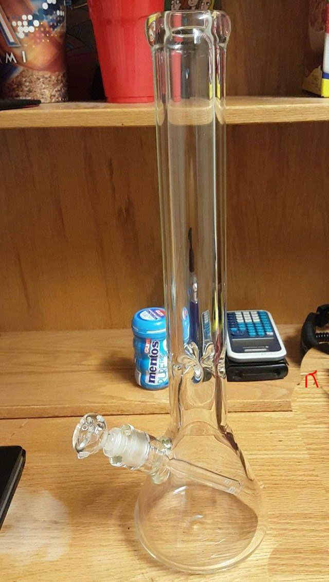 2019 17 Big Size Glass Water Pipe With New Down Stem Glass Bong 18.8mm Joint Big Beaker Bongs