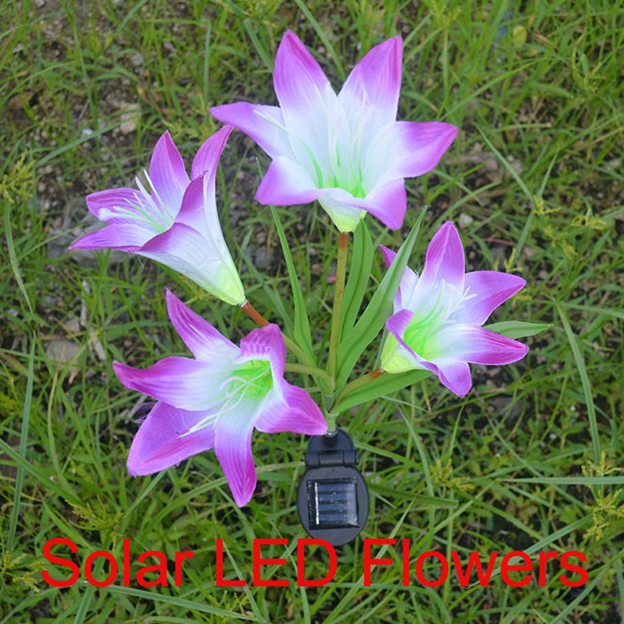 2018 Outdoor Solar Garden Stake Lights Solarmart Powered 2018 Outdoor Solar Garden Stake Lights Solarmart Powered Lily Flower Led For Patio Bacckyard From Crestech
