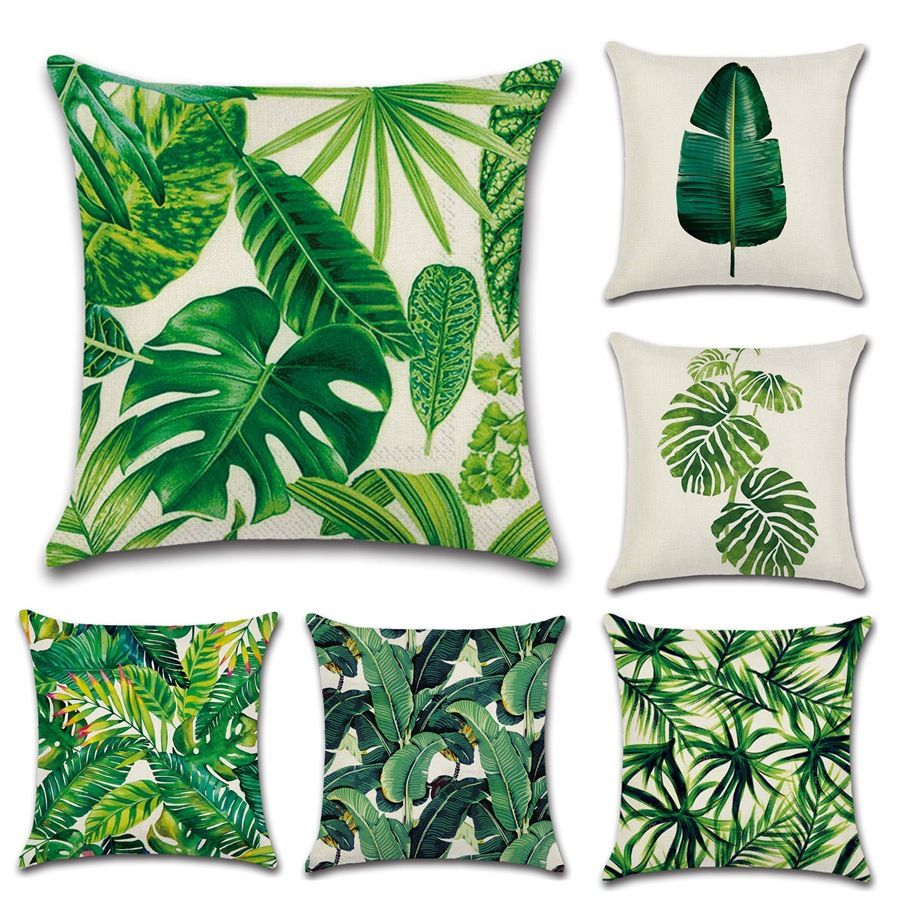 large green pillows
