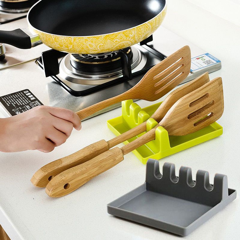Spatula Rack Silicone Fork Organizer Kitchen Gadget Spoon Rest Pad Spatula Rack Silicone Fork Organizer Kitchen Gadget Spoon Rest Pad Utensil Holder Heat Resistant Placemat