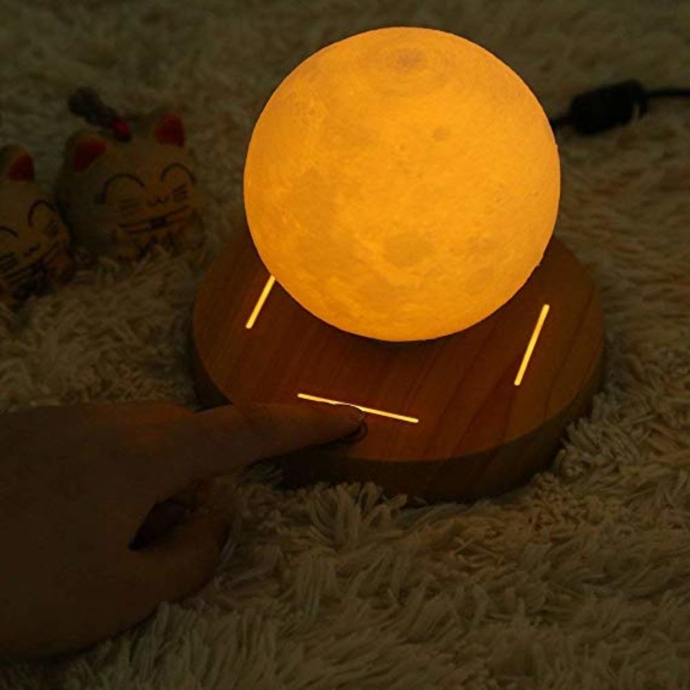 2019 Magic Levitating Moon Lamp Floating And Spinning In Air Freely 2019 Magic Levitating Moon Lamp Floating And Spinning In Air Freely With Wooden Base 3d Printing Led Light For Unique Gifts Room Decor From Ledh