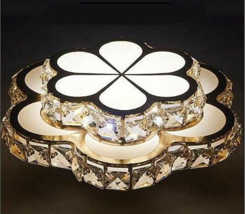 Dorado Corredor Flor Iluminacion Llfa Dormitorio Luz Techo Abajour Lámparas Led Luminaria Lustre Cristal Plafonnier Lampe Moderno qUpMzVLGS