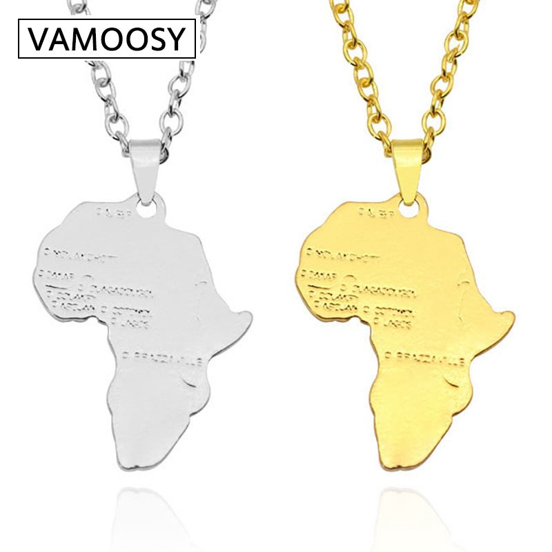 Vamoosy Africa Map Pendant Necklace Somalia Gold Tone Whole African Maps Hiphop Cool Item For Men Women
