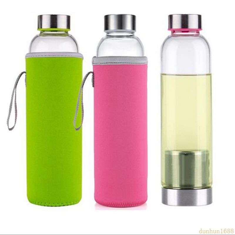 Acheter Bouteille Deau En Verre De 550ml Sans Bpa Bouteille Deau De Sport En Verre Résistant à Hautes Températures Avec Le Thé De Filtre Infuser La