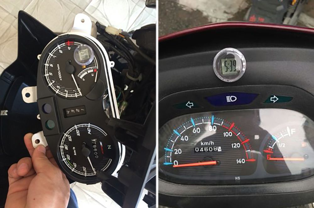 2 stücke Wasserdichte selbstklebende Motorrad Digitaluhr für Universal Auto 