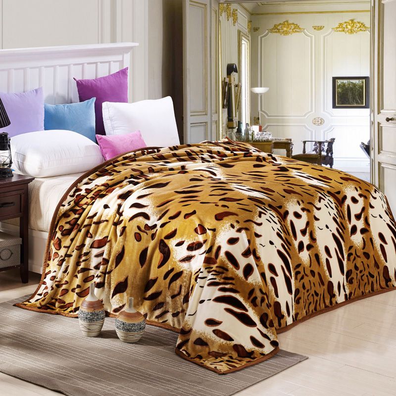 Sonno Coperta Leopard Divano Letto Aereo Viaggio Plaid Lenzuola Lenzuolo Copriletto Biancheria Da Letto Matrimoniale Completa Matrimoniale King Size