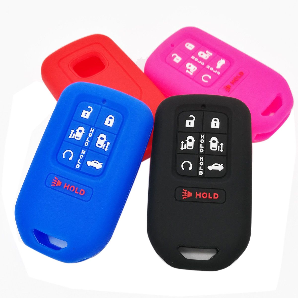 Silicone 7buttons Key Fob Cover Skin Remote Case Keyless Entry