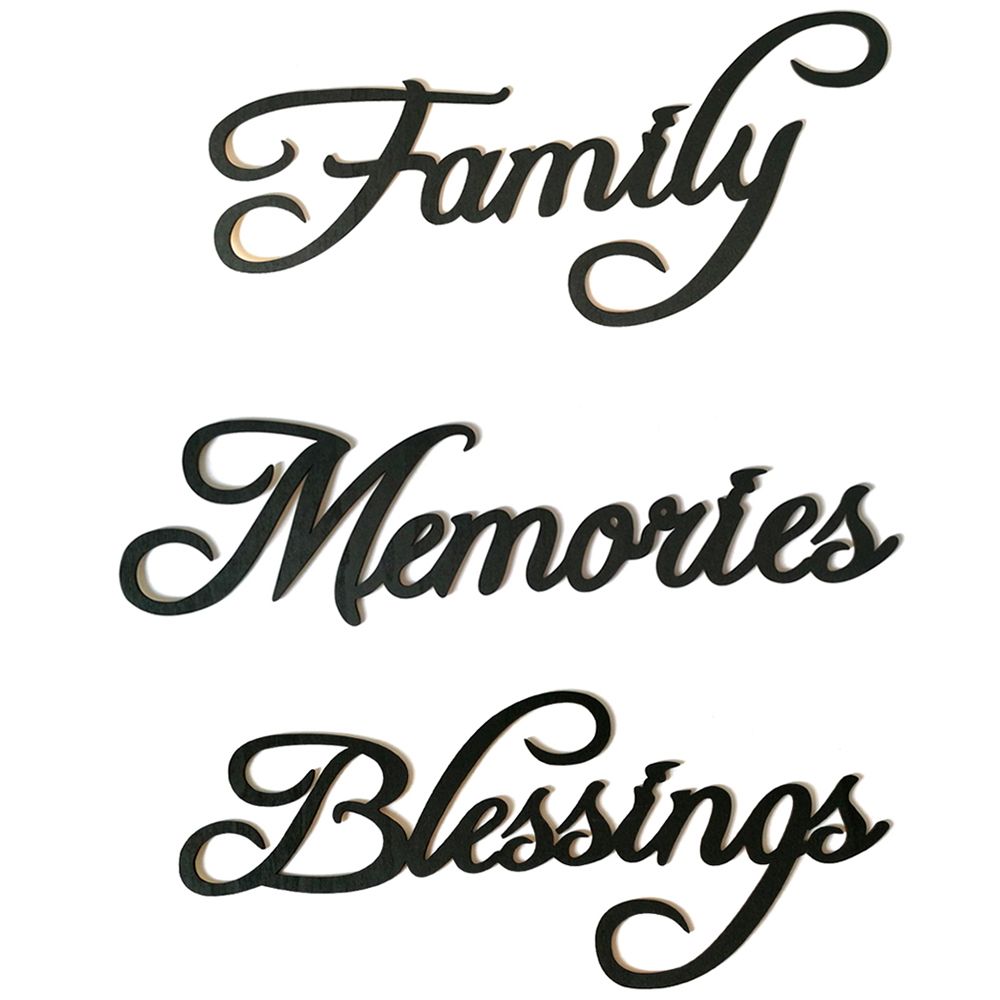 Family Letter Wall Sticker Art Hanging Sign Word Wood Diy Home Decor Ornament Wooden English Letters Stickers