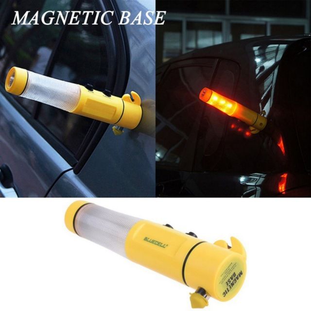 4 In 1 LED Flashlight Auto Car Emergency Safety Escape Tools Torch