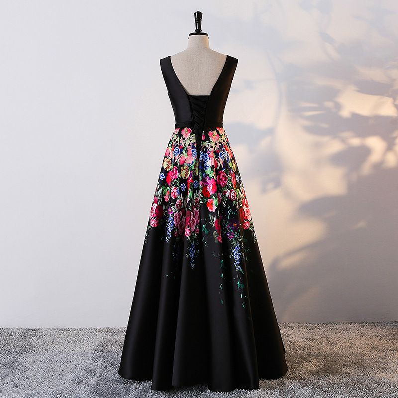 Black Floral Evening Dress Clearance 50 Off Wolfnebraska Com