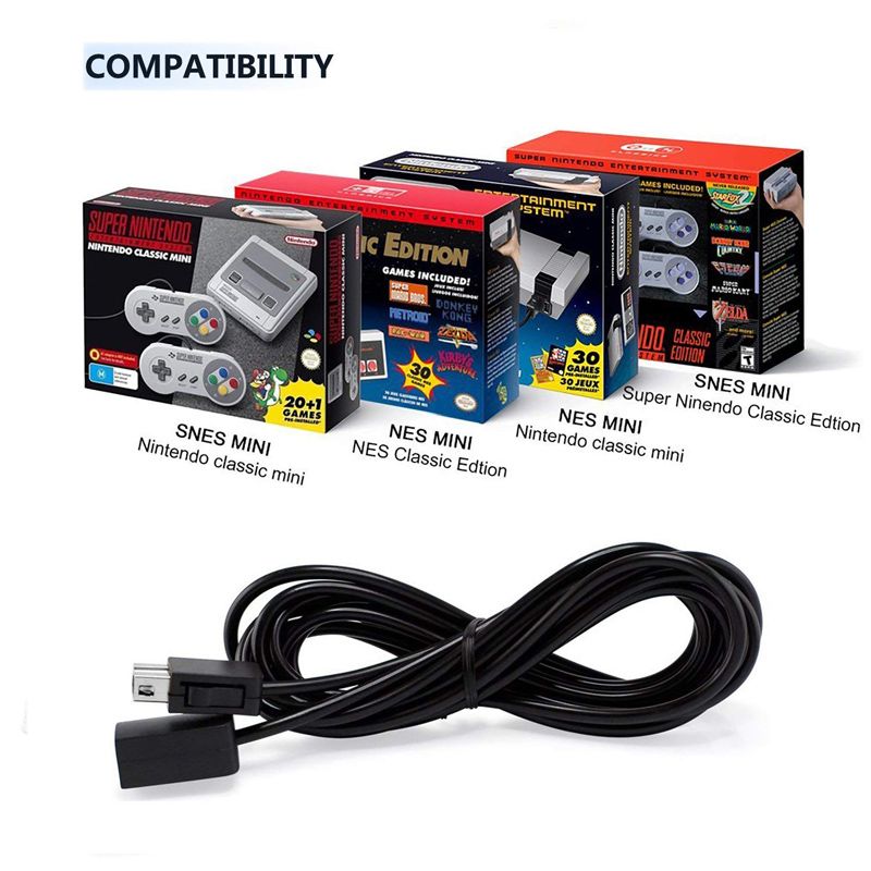 Extension Cable 3M/10ft For Super Nintendo SNES Classic Edition