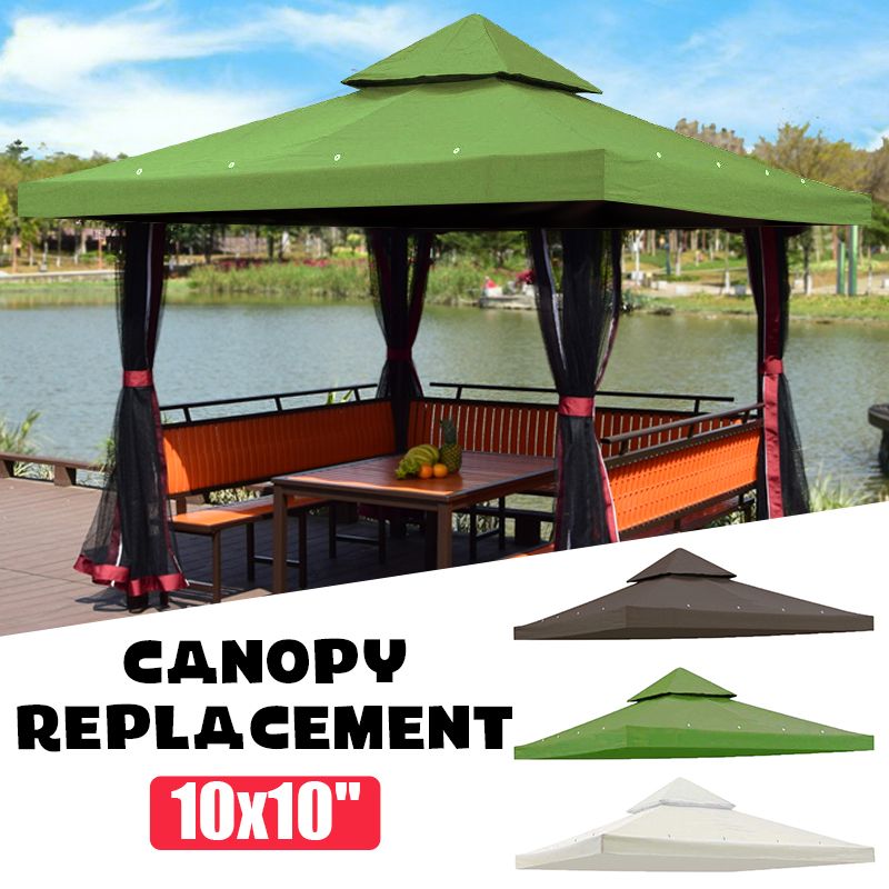 10x10 Uv30 Outdoor Sun Shelter Garden Patio Cover Summer Waterproof Top Canopy Replacement White Coffee