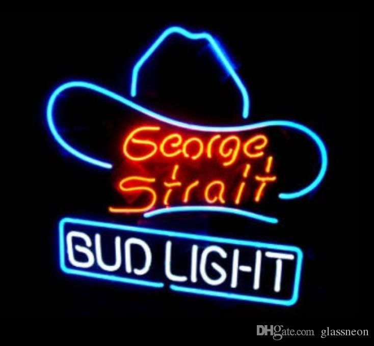 2019 New George Stroit Bud-Bud Light Verre Néon Sign