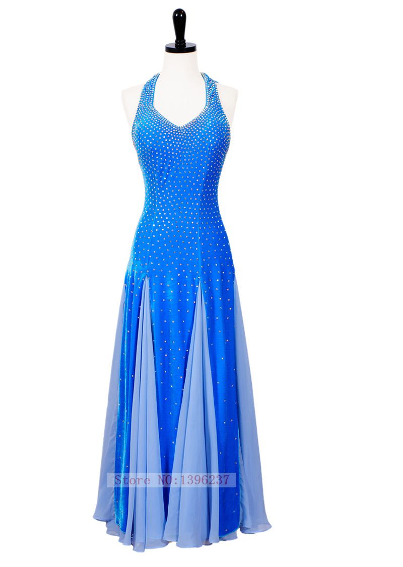 2019 Standard Ballroom Dance Dresses Custom Made Sparkle Glass Stone Waltz Tango Flamenco Costume Ballroom Competition Dancing Dress From