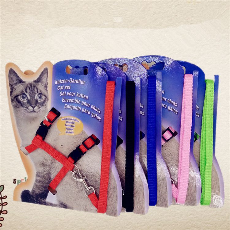 2020 Pet Cat Lead Leash Halter Harness Kitten Strap Belt Safety Rope Buckle Chest Strap Traction