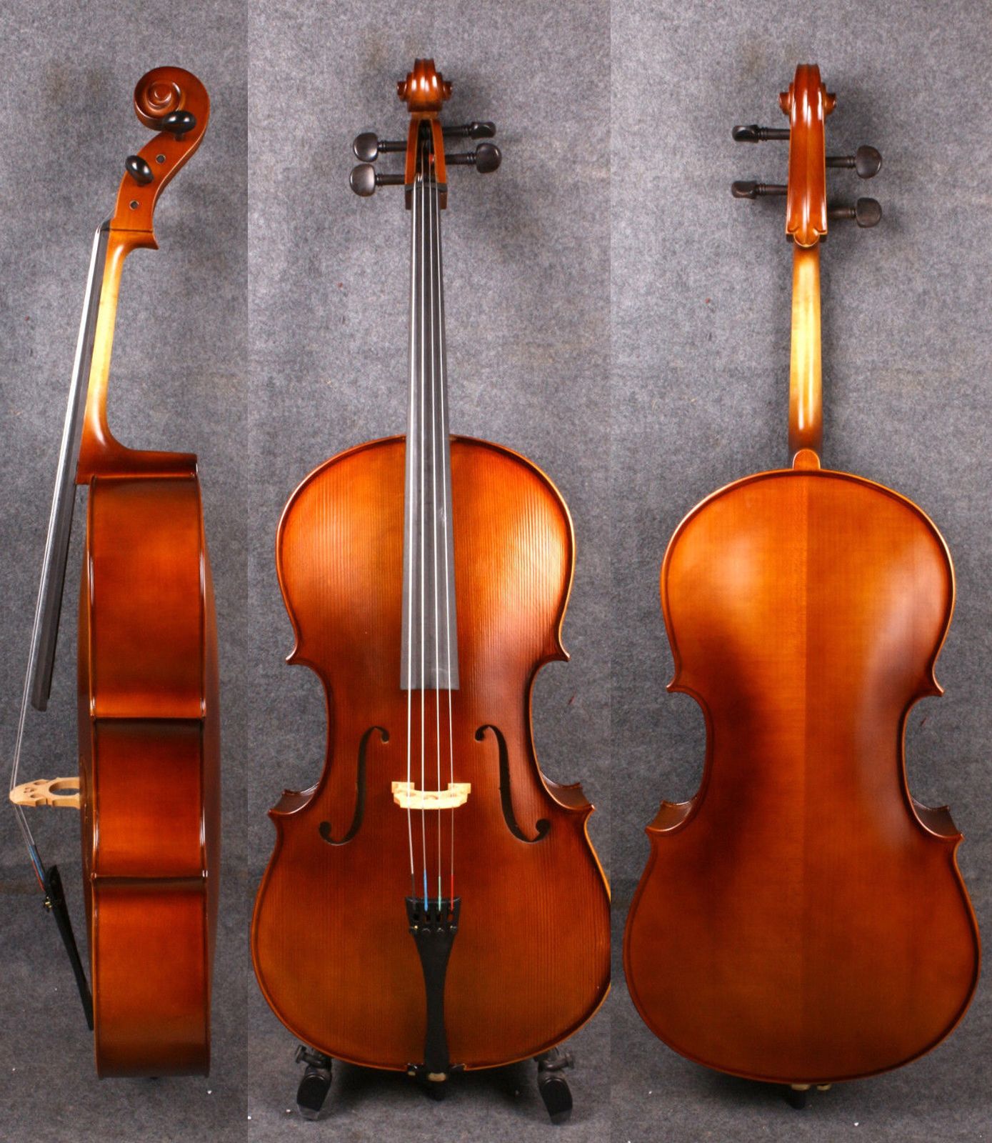 2019 Yinfente 4/4 Cello Full Size Spruce Maple Wood Ebony Cello Parts