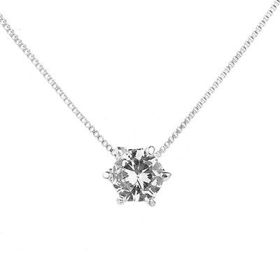 Simple Deign Silver Bridal Jewelry Zircon Pendant Affordable Diamond