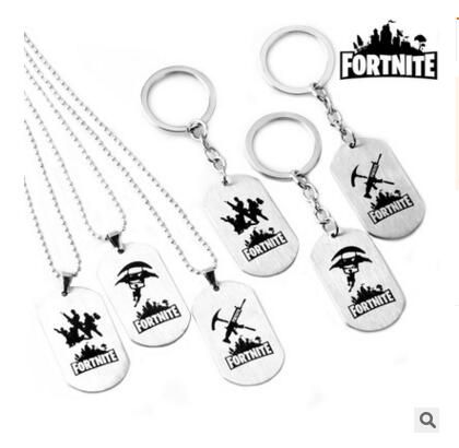 Girls Keychain Game Fortnite Choker Unisex Necklace Stainless Steel - girls keychain game fortnite choker unisex necklace stainless steel pendant dog tag figure double side medal men woman jewelry keyring statement necklace