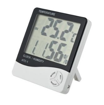 LCD Digital Thermometer Humidity Meter Hygrometer Room Temperature Alarm Clock