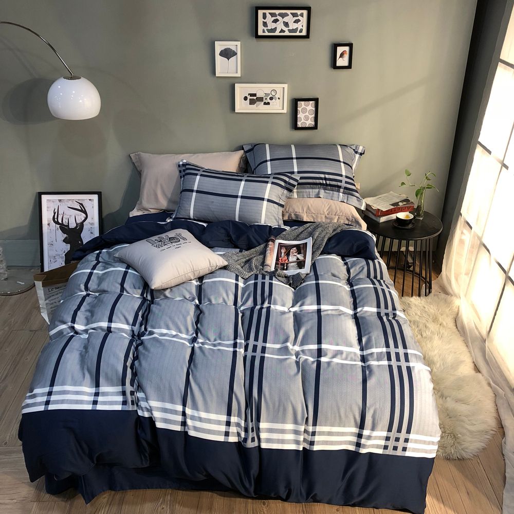 2018 Preppy Stripes Plaids Bedding Sets Egyptian Cotton Duvet Cover 2018 Preppy Stripes Plaids Bedding Sets Egyptian Cotton Duvet Cover Set Queen King Size Bed Pillowcases Sheet With 265 93 Piece On