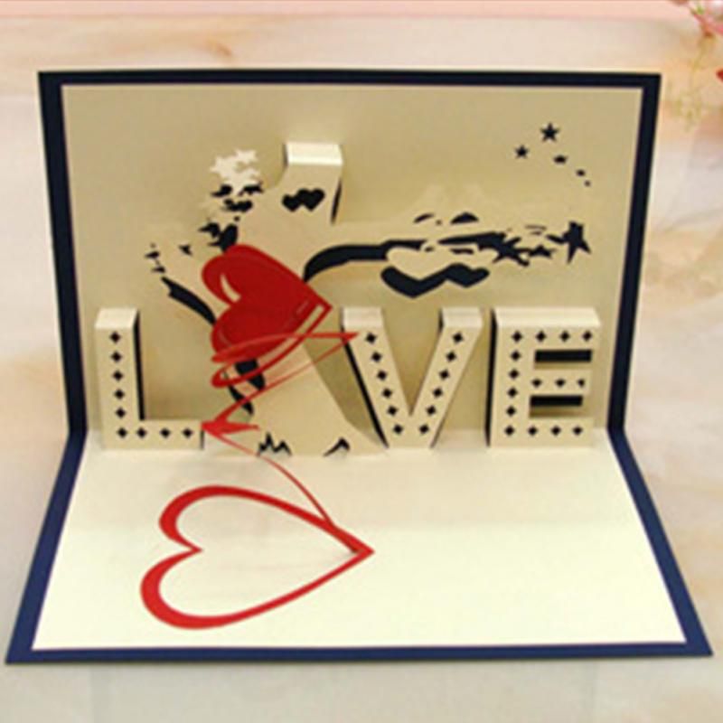 wholesale handmade paper cut folding card birthday wedding card paper cut valentines day 3d greeting cards postcards free birthday cards online free
