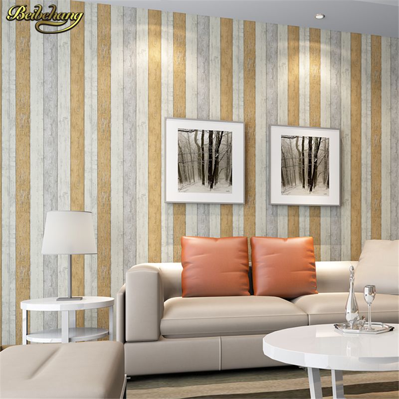 beibehang mediterranean style nostalgic wood grain wallpaper living