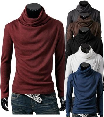 high collar t shirts mens
