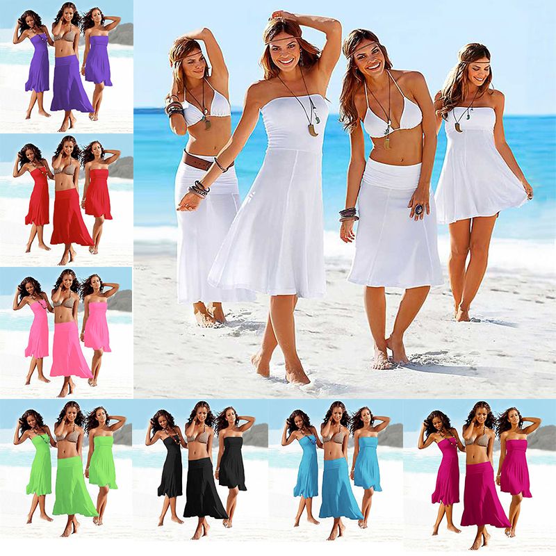 2018 Various Wear Beach Dress Strapless Dress That Covers The Chest