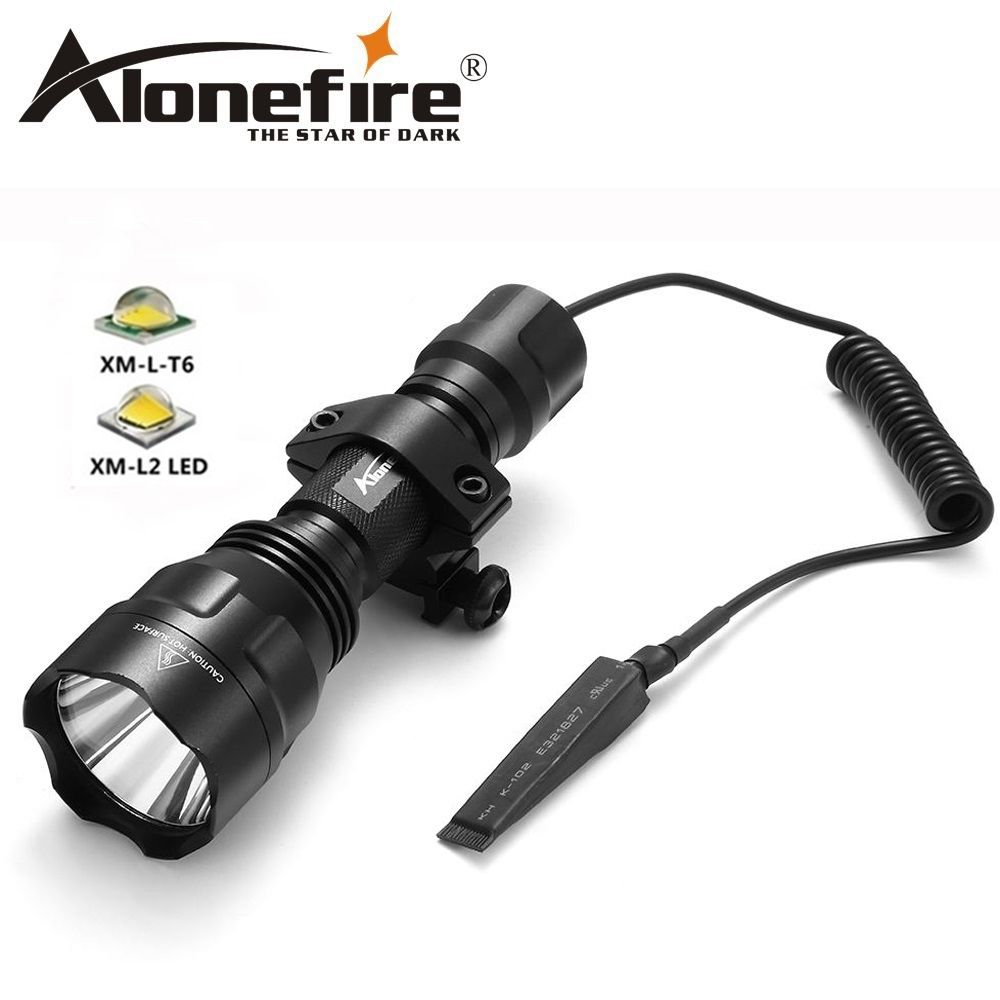 alonefire c8s cree xm l2 led 5 mode tactical flashlight 18650 light
