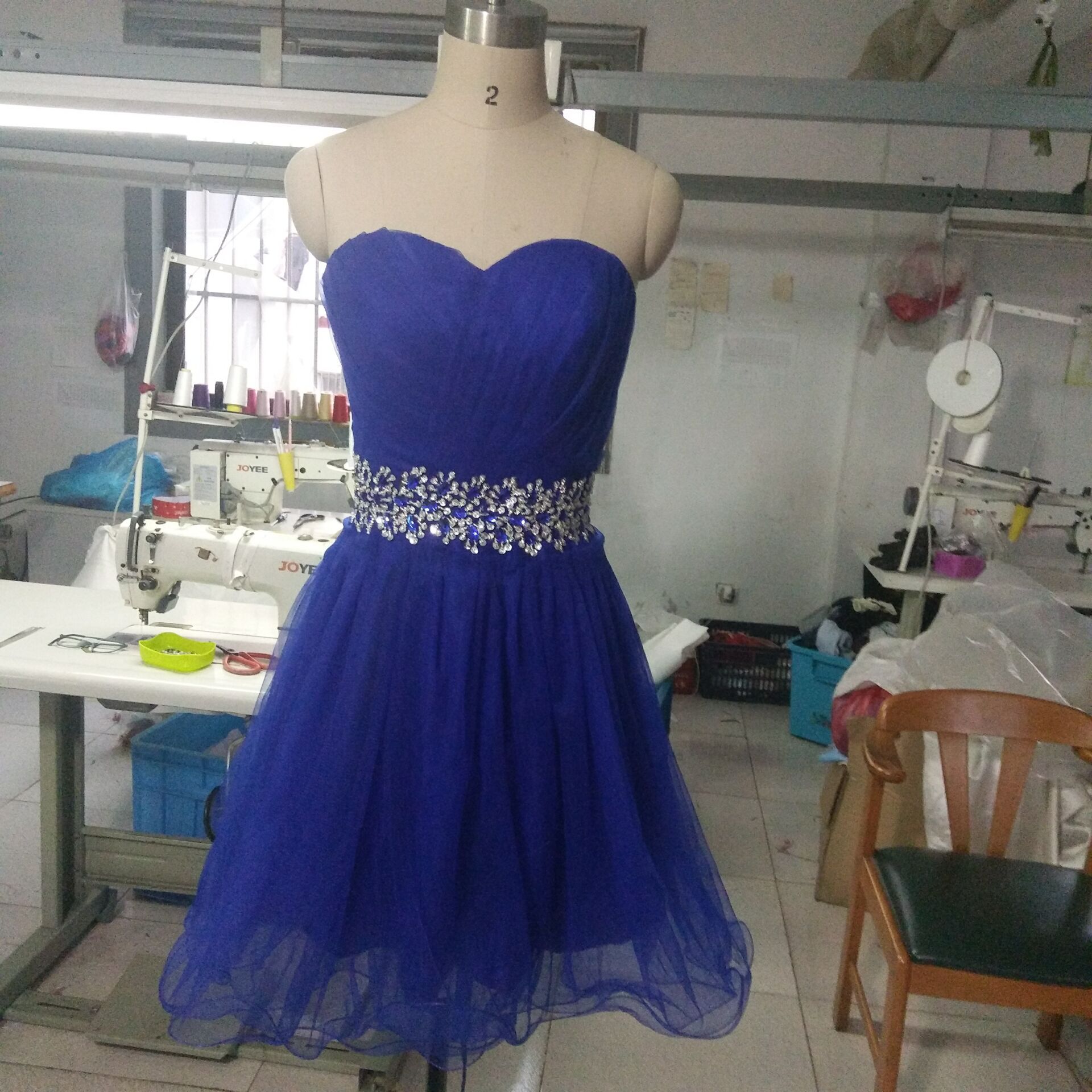 blue short ball gown dresses