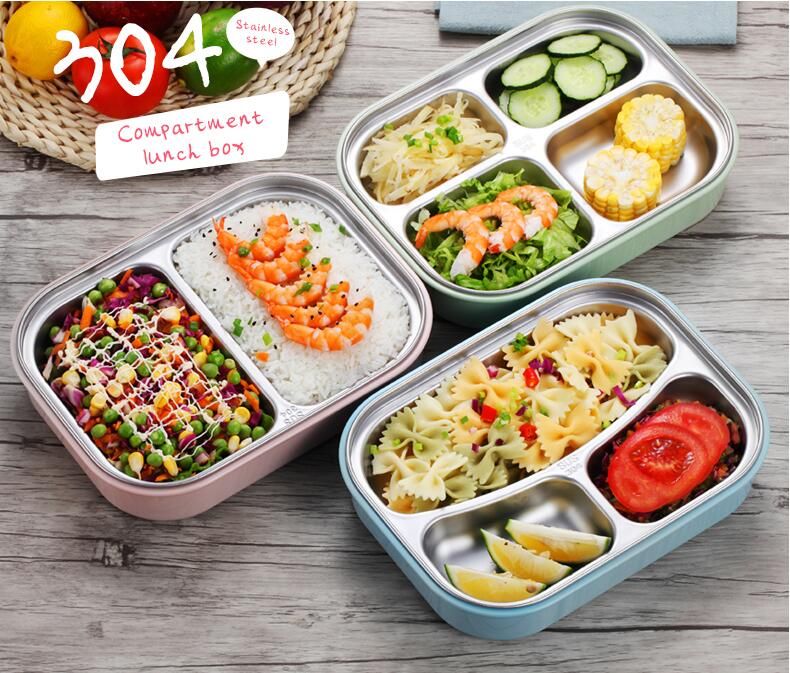 304 Stainless Steel Japanese Lunch Box With Compartments Microwave